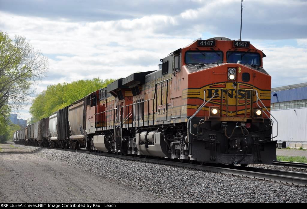 Grain train cruises east